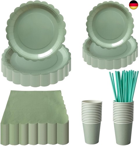 Salbeigrüne pappteller - salbeigrüne,