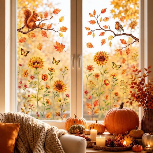 Fensterbilder herbstdeko - fensterbilder,