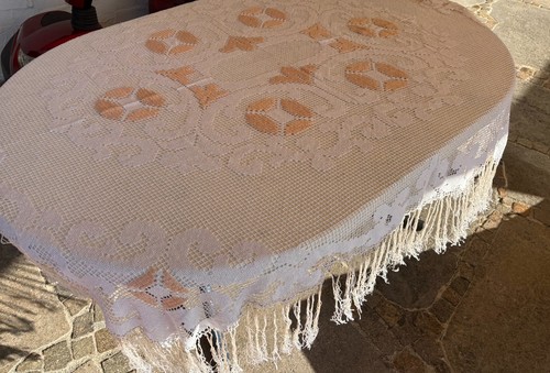 Vintage tischdecke filet - tischdecke,