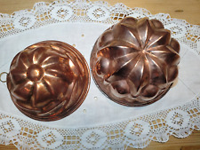 2 kleine Guglhupf Formen Kupfer  Aufhänger Backform Kuchenform  15/13,5 cm