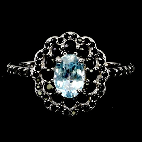 925 silberring oval sky blue - 925,