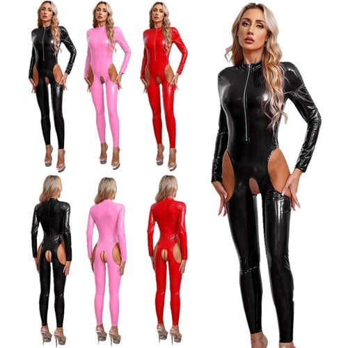 Damen wetlook ganzkörperanzug - damen,