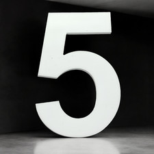 Hausnummer Hausnummernschild Zahlen Buchstaben Nummer 8mm  Vollacryl Weiß Matt