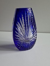70er Kobaltblaue Kristallvase