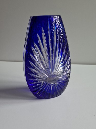 70er kobaltblaue kristallvase - 70er,