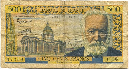 Frankreich billet 500 francs - frankreich,,