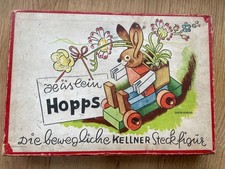 Alter DDR Kellner HOLZ-Baukasten " Häslein Hopps "  Spielzeug - 50er/60er Jahre