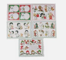 Vintage Sticker Weihnachtssticker Aufkleber Stickerbögen Harlekin Tiere