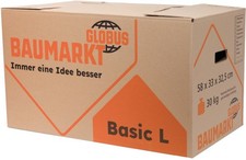 Globus Umzugskarton Basic L 62L 58x33x32,5cm Umzugskiste robust Umzugskartons