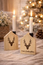2 Stk Kerzenhalter Hirsch