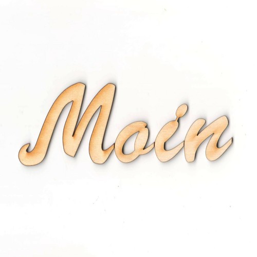 Moin schriftzug aus holz - aus, 5cm