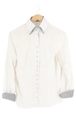 Fior da Liso Hemdbluse Damen 46/L Weiß Klassisch Baumwolle Business