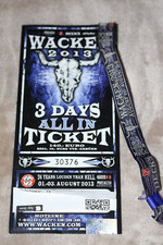 Wacken Open Air Ticket + Wristband / Festivalband 2013, WOA, Patch / Kutte