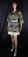 100% Seide Kleid Silk Shirt Dress Tommy Bahama  Hula Girl Tropic Island Gr L