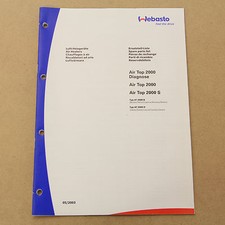 Webasto Standheizung Air Top 2000 2000S Ersatzteilliste Spare Parts List 5/2003