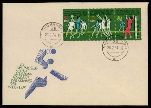 Ddr fdc 1974 handball - ddr, handball-wm
