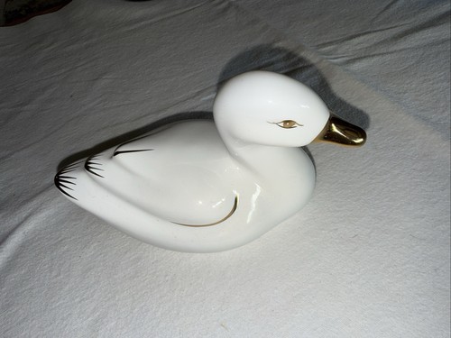 Porzellan ente weiß - ente, 24k