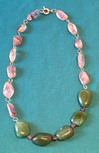 Naturstein halskette amethyst - naturstein, halskette,