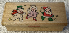 Holz-Stempel von Hero Arts "Christmas Parade" D828 Santa - Engel - Schneemann