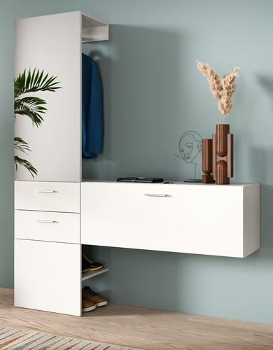 Garderobe set teilig weiß - garderobe, 2-teilig