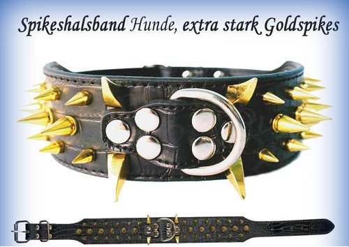 Lederhalsband mit spikes - lederhalsband,