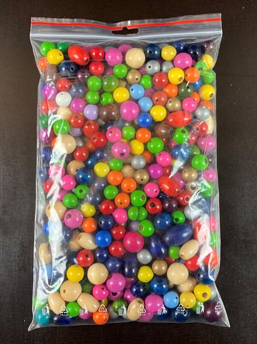 Holzperlen kugeln bunt mix 500 - holzperlen/kugeln,
