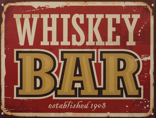 Blechschild whiskey bar - whiskey, bar"
