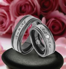 2 Wolfram Ringe Trauringe Eheringe mit Liebesbotschaft & Lasergravur , JW11-1L