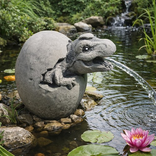 Wasserspeier teichfigur dino - wasserspeier, dino/