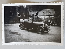 Adler Favorit elegantes 4sitzer Cabriolet ~1931 Verdeck offen an Tankstelle