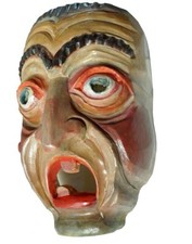 Krampus Maske Perchtenmaske Fasnacht Maske Wandmaske handgeschnitzte Holzmaske