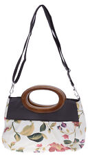 Küstenluder OLIVIA Retro FLOWER 50s Wooden Handtasche - Braun Rockabilly