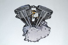 Harley Motor Classic Patch Aufnäher Aufbügler Old School Iron On Early Shovel