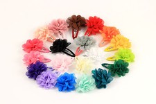 Haarspange Haarklammer Blume Blüte Chiffon 20 Farben Mädchen Haarschmuck K378