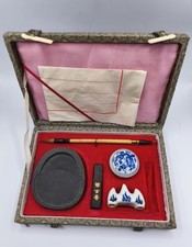 Traditionelle Chinesische Kalligraphie Set Schachtel 6 Teilig Vintage