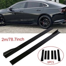 78,7" Auto Seitenschweller Ansätz Erweiterung Sideskirts Glanz Schwarz Universal