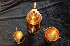 Kupfer Kaffeegeschirr mit Kanne, Zuckerdose und Milchkanne