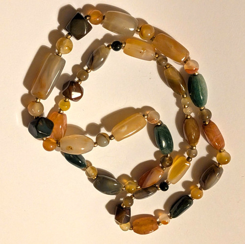Vintage achat naturstein kette - vintage,