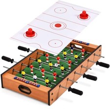 2 in 1 Multi- Spieltisch Mini Kickertisch Hockeytisch Fußballtisch Game Tisch