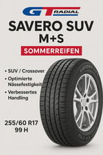 4x Savero GTS  Radial (1 Satz) 255/60 R 17  99H SUV BSW M+S  für Kia sportage 