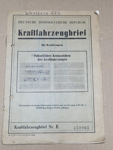 Ddr kfz brief - ddr,
