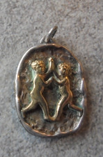 Älterer Anhänger für eine Halskette Schmuck Sternzeichen Zwilling gold Nr. 2412