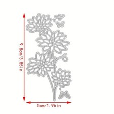 Stanzschablone Blume mit Schmetterling, Größe 9,8 cm x 5,0 cm (049)