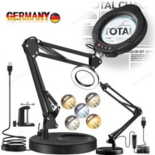 Lupe mit Licht und Ständer 10X/15X stufenlos dimmbare LED-Schreibtischlampe DHL