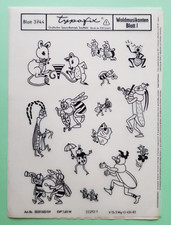 DDR typofix:  Abreibefolie / Rubbelbild - Blatt 3744 „Waldmusikanten Blatt I“