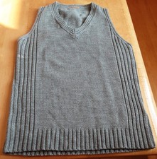 Damen Pullunder V-Ausschnitt Gr. S Grau meliert Guter Zustand