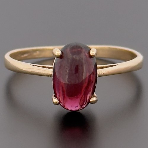 Ovaler granat solitär - ovaler, ring