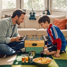 HOMCOM Mini Tischkicker Tischfußball inkl 2 Kickerbälle tragbarer Kickertisch