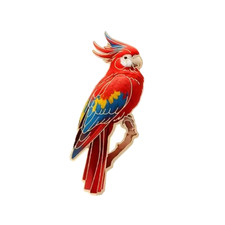 Roter Papagei Anstecker Pin