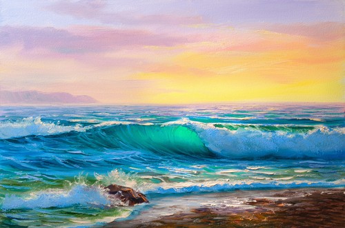 Wandbild morgen meer - morgen, am